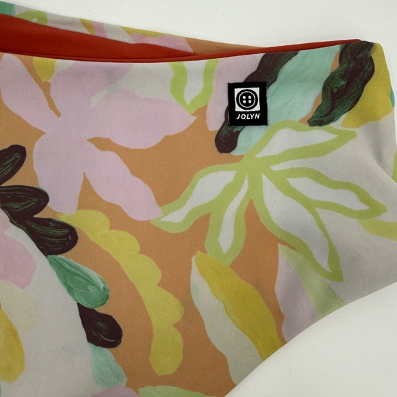 Jolyn Swimsuit Women Small Bikini Bottom Natia Boho Beige Neutral Green Tropical - Picture 5 of 10